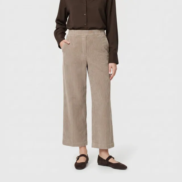 MAC Chiara Cropped fløjlsbukser brun wide fit
