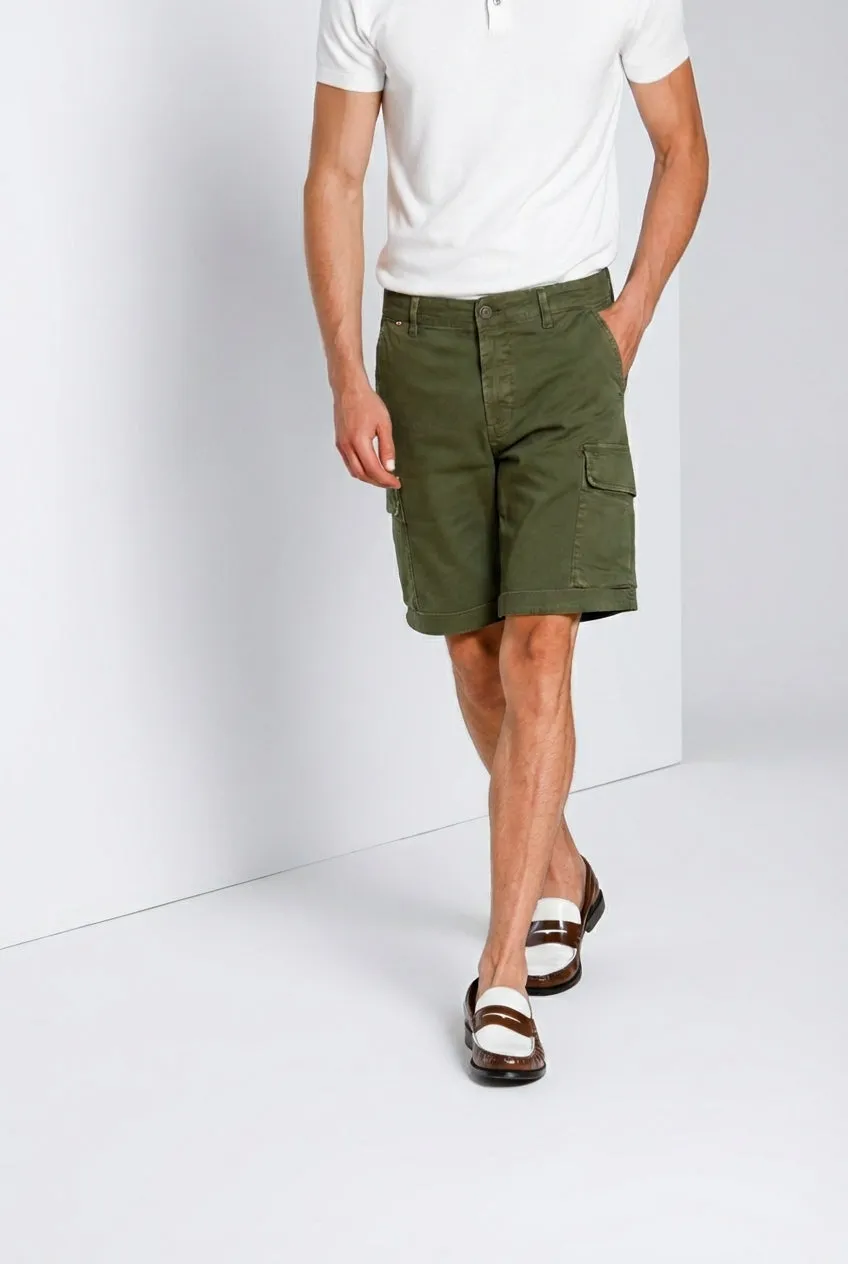 Mason's Chile cargo shorts skovgrøn slim fit stretch
