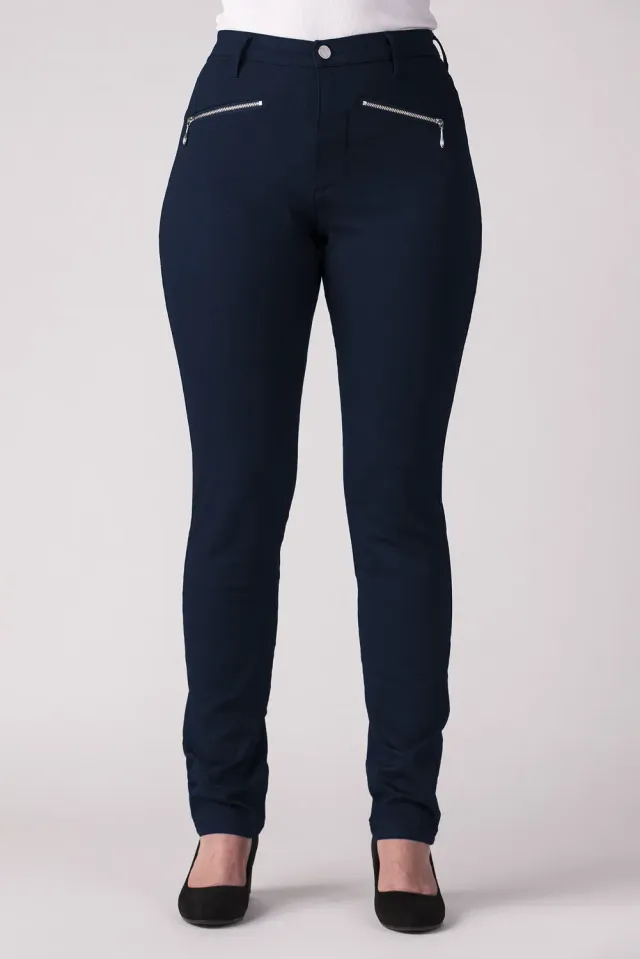 Merrytime Anna Slim bukser marine twill stretch
