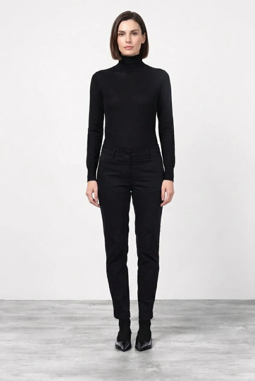 Mason's New York Slim chinobukser sort satin stretch