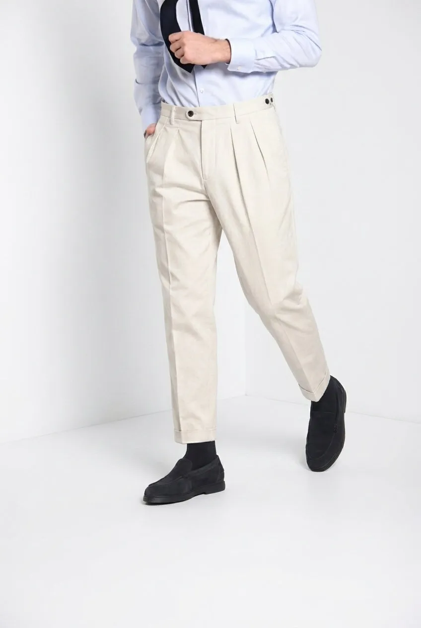 Mason's Don Johnson 2 Pinces chinos hvid carrot fit