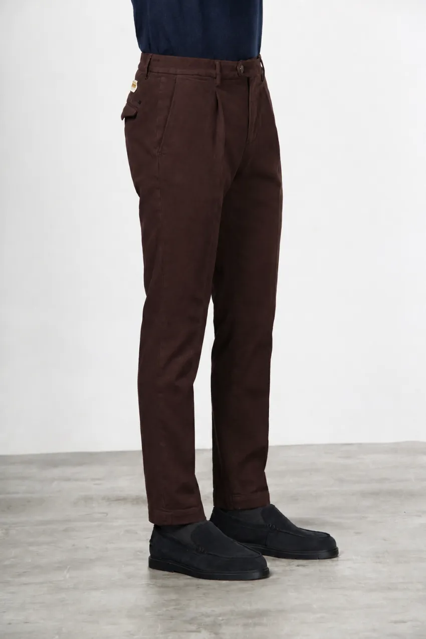 Mason's Torino 1 Pinces chinos vinrød slim cashmere