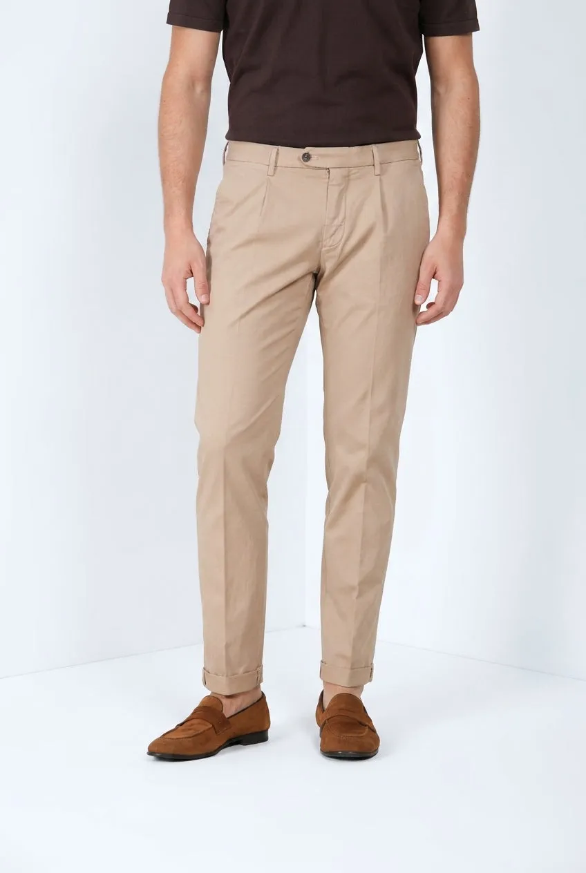 Mason's Torino 1 Pinces Flex chinobukser beige slim stretch
