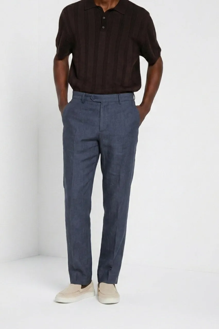 Mason's New York Icon Flex chinos lyseblå hør regular