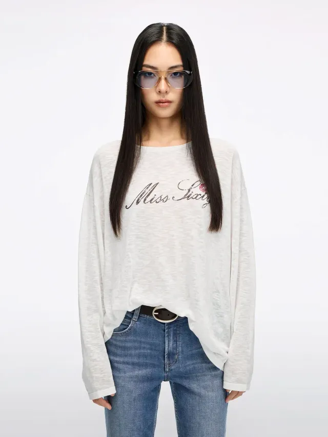 Miss Sixty Kiss Me Logo Strik hvid løs