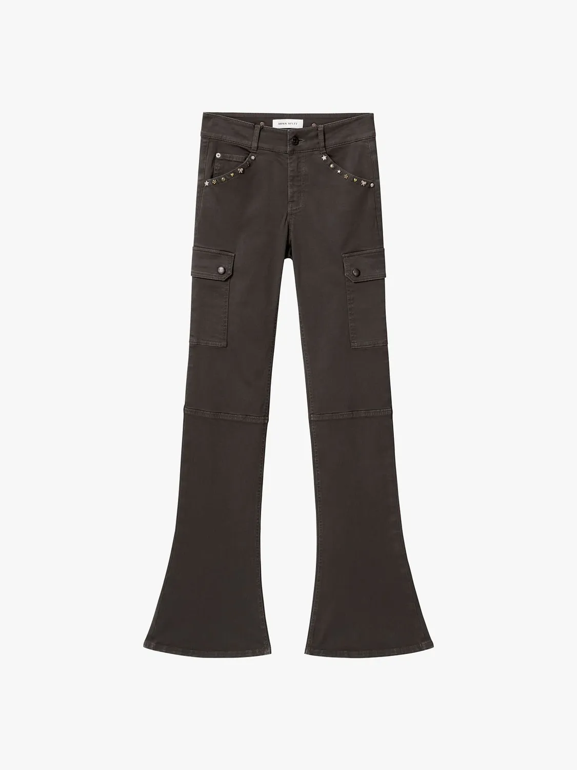 Miss Sixty flare bukser brun stretch nitter