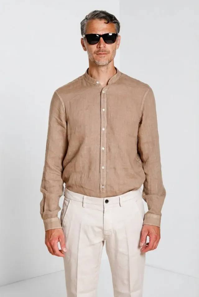Mason's Porto herreskjorte beige 100% hør
