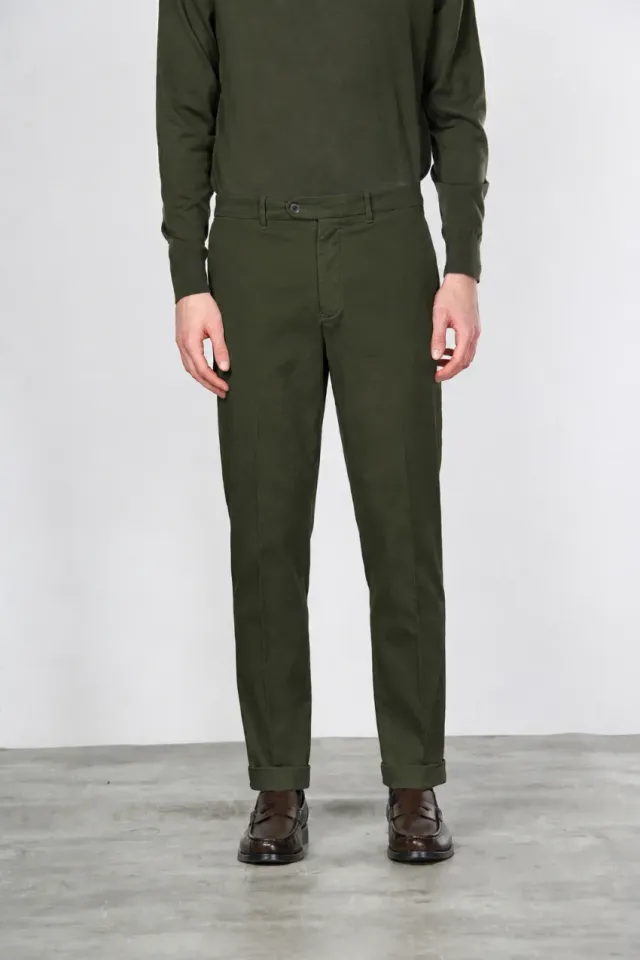 Mason's Paris chinobukser skovgrøn uld carrot fit