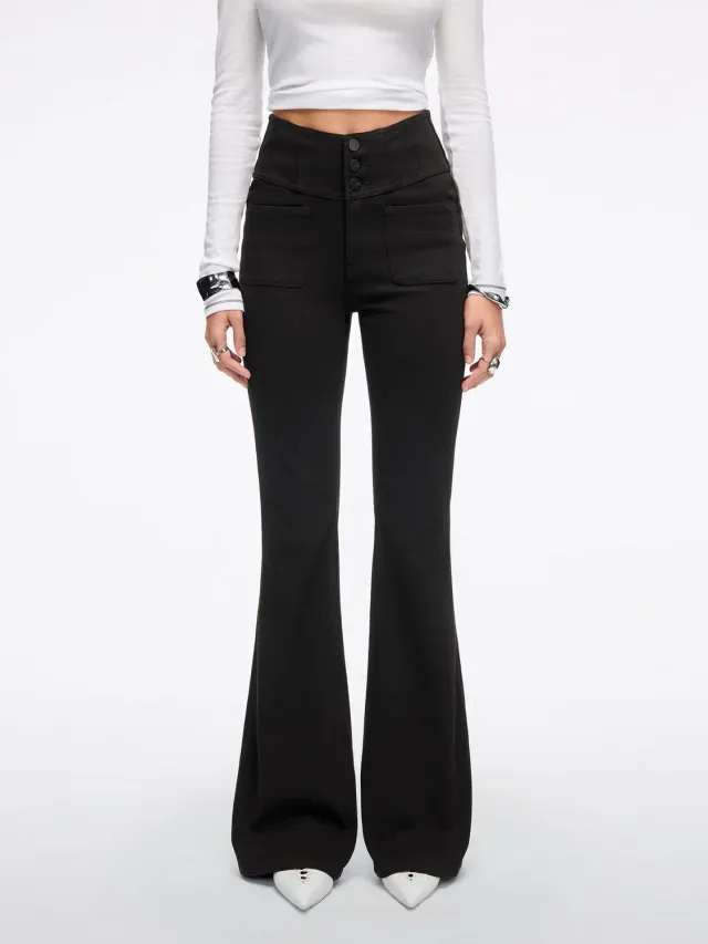 Miss Sixty Glenda Plus 5 flare jeans sort V-talje