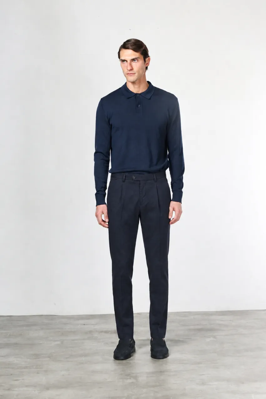 Mason's Torino 1 Pinces chino bukser blå slim cashmere