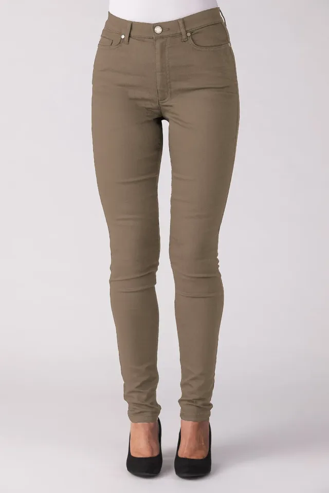 Merrytime Emma Super Slim jeans olive stræk