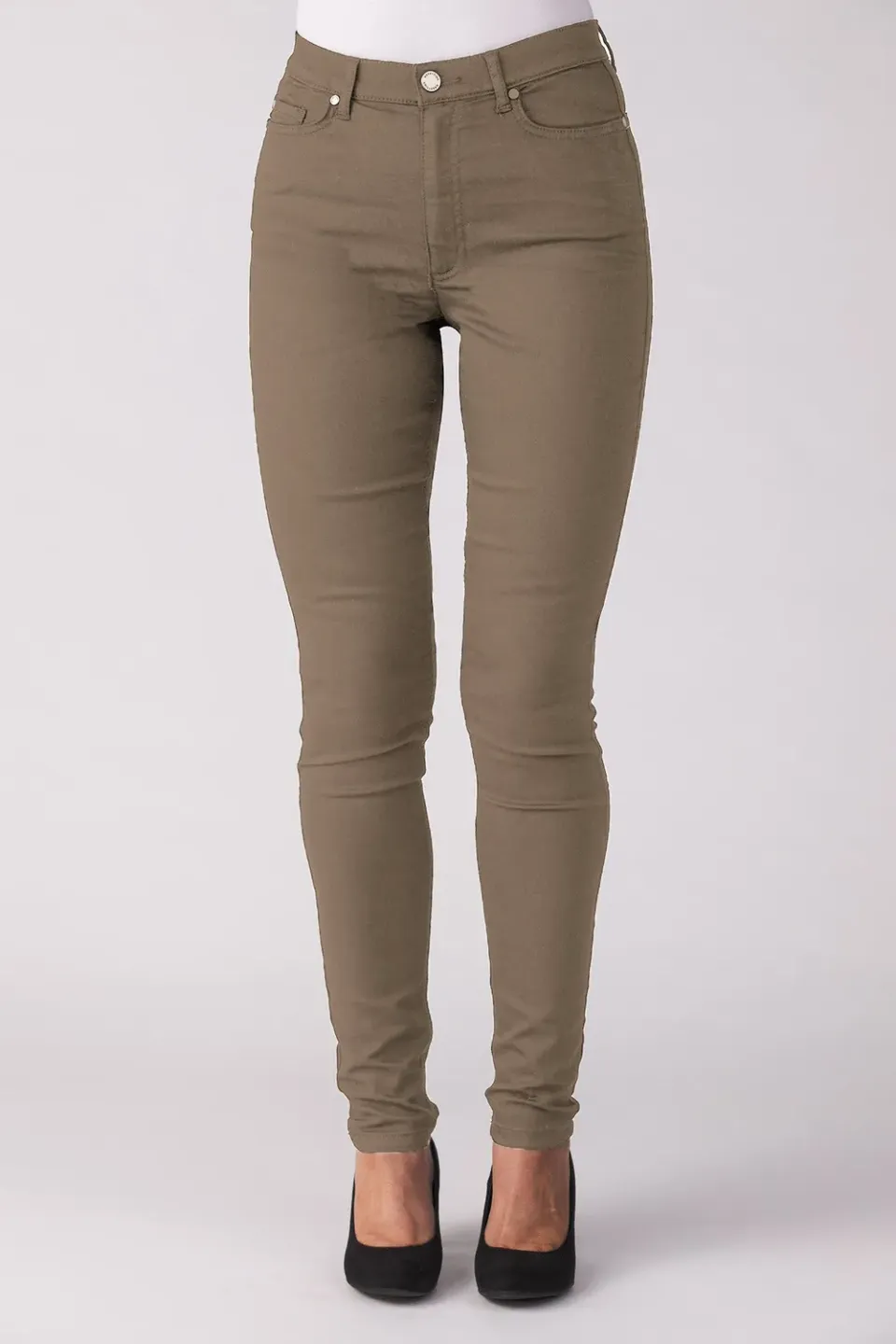 Merrytime Emma Super Slim jeans olive stræk