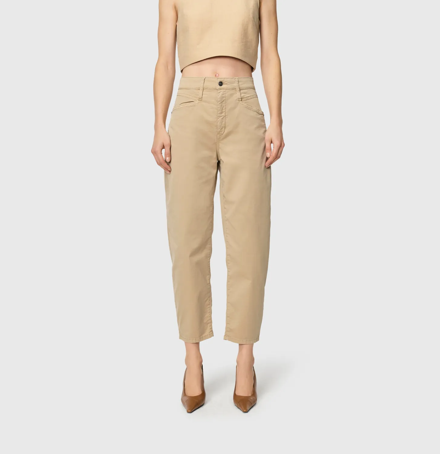 MAC Bora 2.3 Zip bukser brun relaxed fit