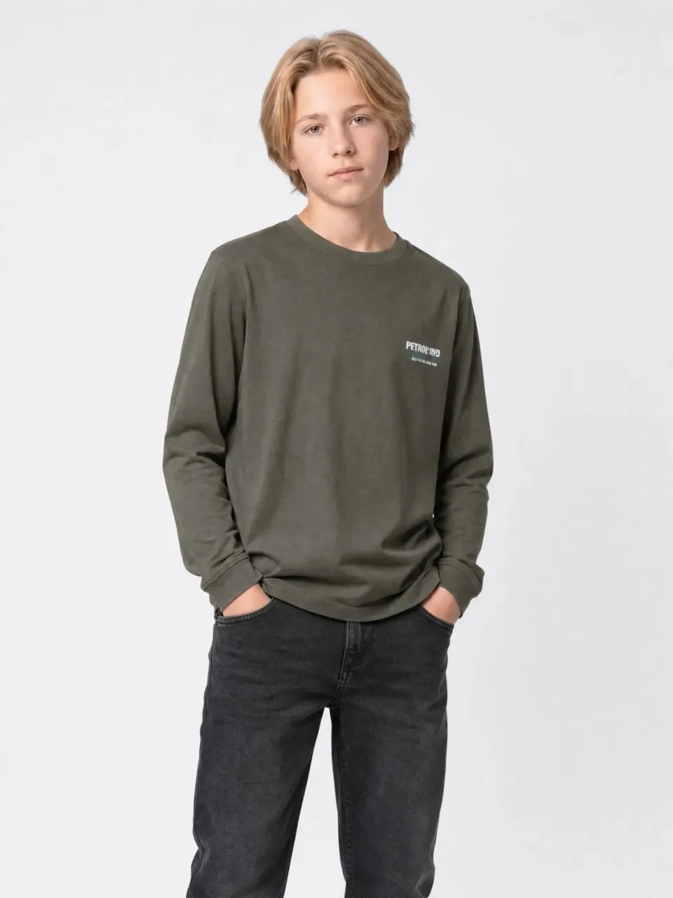Petrol Industries Steellake longsleeve beluga bomuld børn