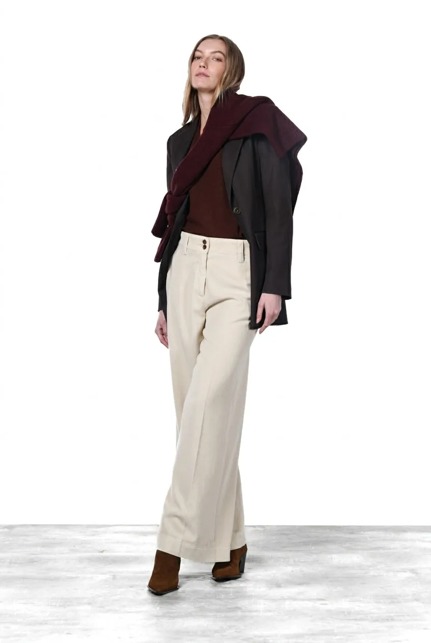 Mason's New York Wide Elax chinobukser creme wide leg