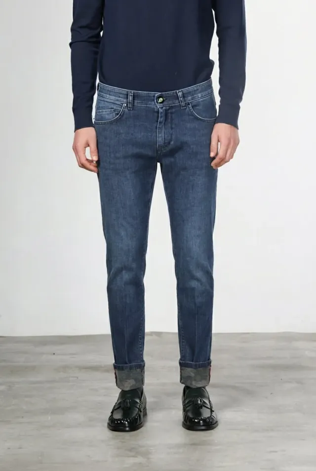 Mason's Harris 5-pocket jeans blå camouflage slim