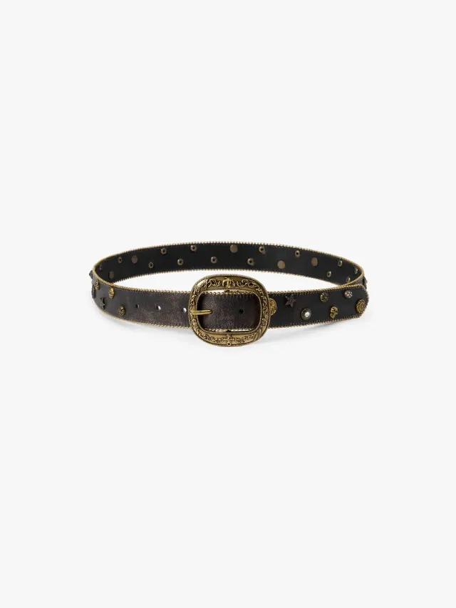 Miss Sixty Studded læderbælte sort