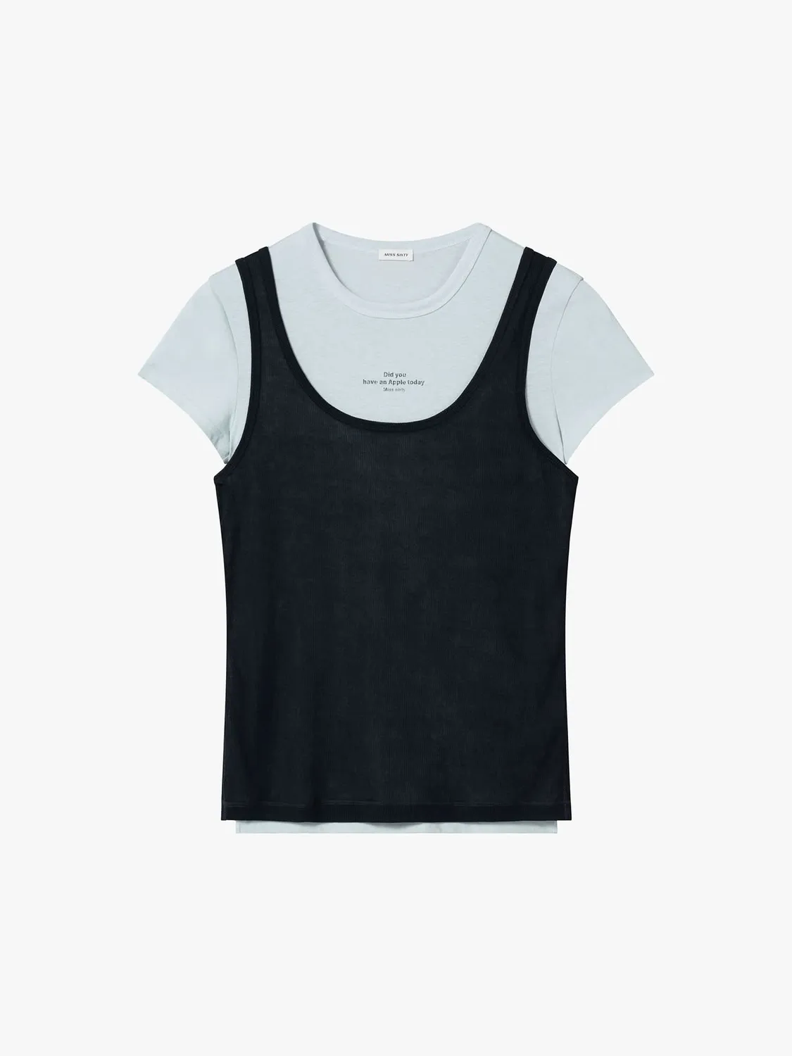 Miss Sixty Layered t-shirt blå lagdelt åndbar