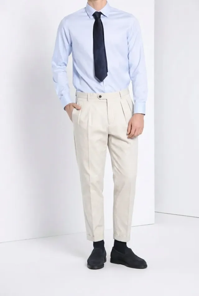 Mason's Don Johnson 2 Pinces chinos hvid carrot fit