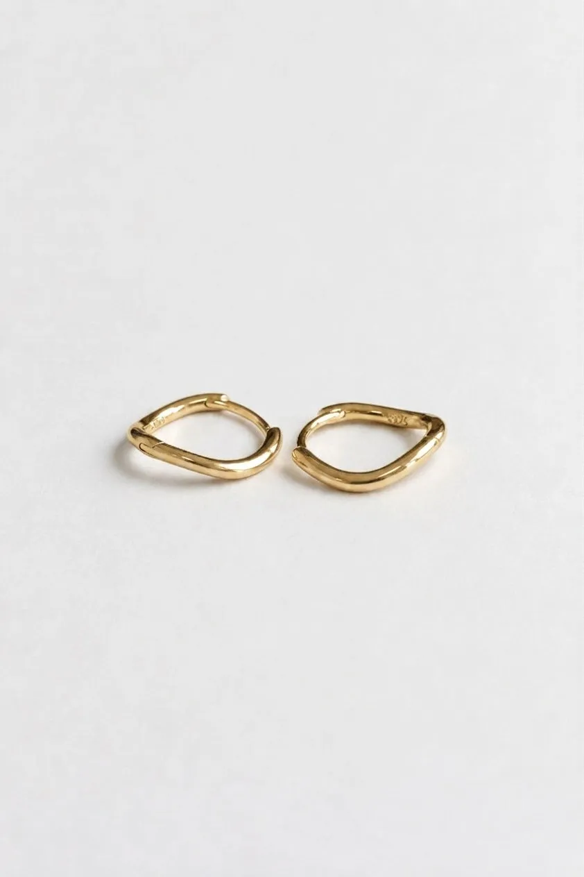 Organsk Minimalist Hoop øreringe sølv 1,2 cm