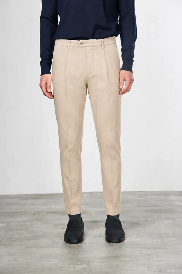 Mason's Torino 1 Pince chinobukser latte slim