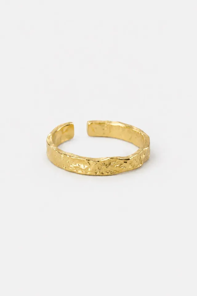 Organsk Textured Open ring guld justerbar
