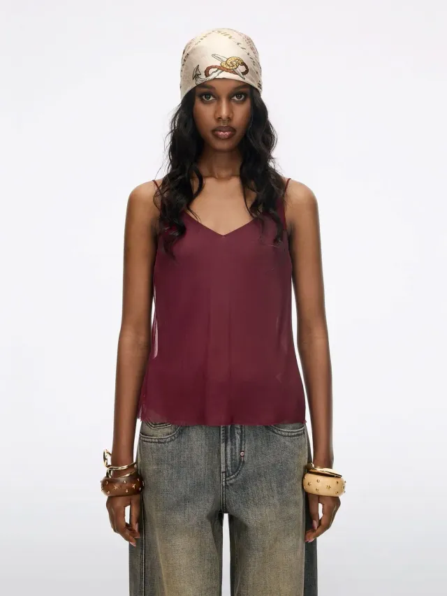 Miss Sixty Camisole top silketop rød XS
