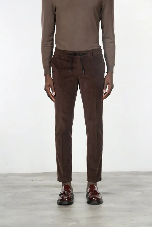 Mason's Milano Jogger chinobukser vinrød fløjl slim
