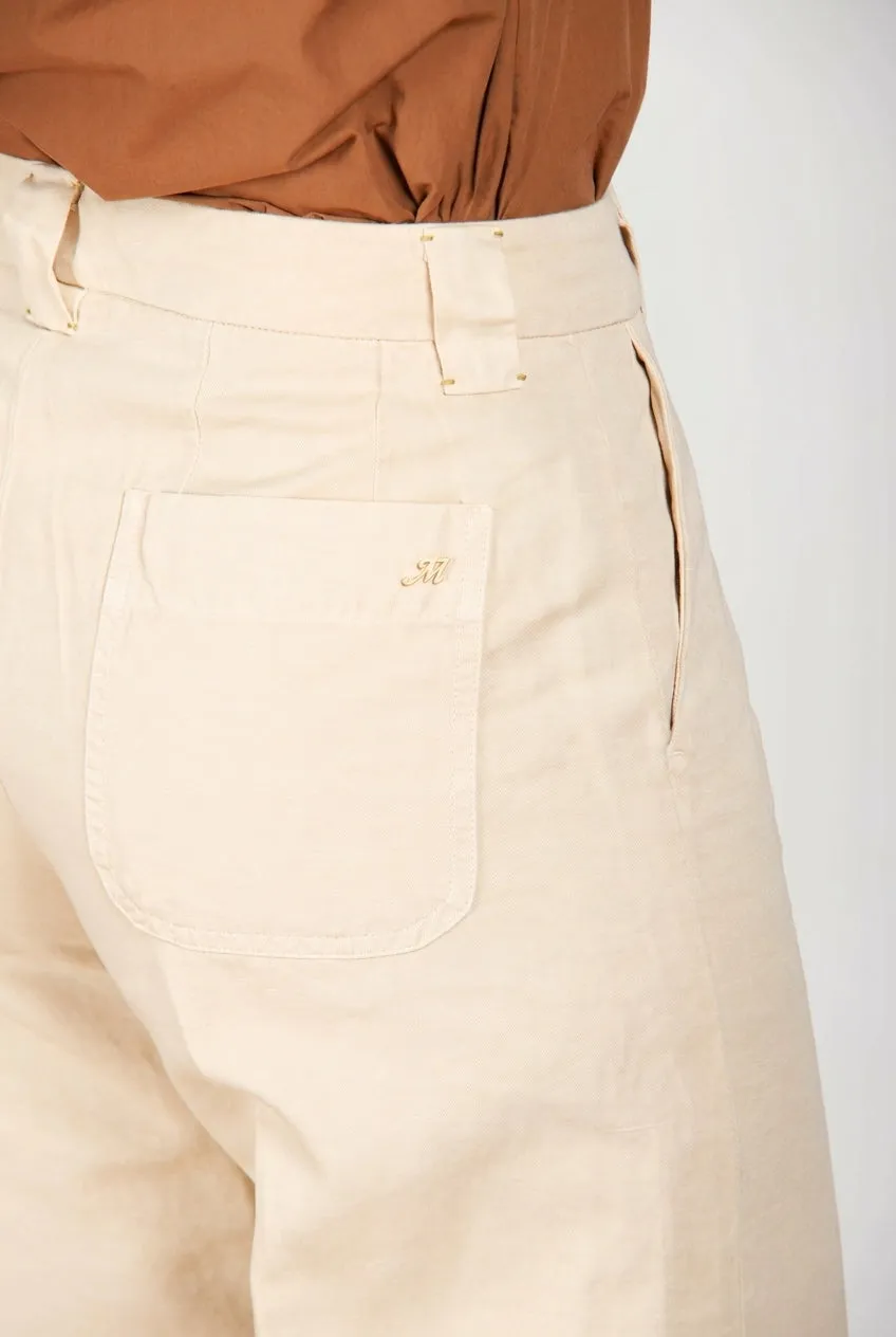 Mason's New York Studio Cropped chino kridt hør