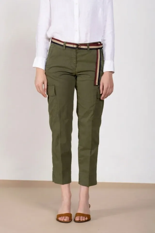 Mason's Marlene Cargo cargo bukser skovgrøn carrot fit