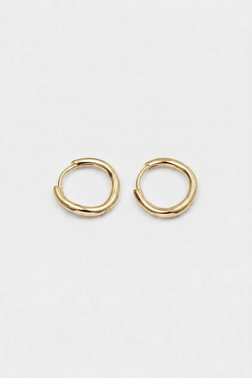 Organsk Minimalist Hoop øreringe guld 1,2 cm
