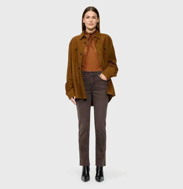 MAC Melanie 5040-90-0387L straight jeans brun stretch