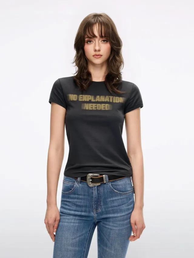 Miss Sixty Slogan t-shirt mørkegrå print