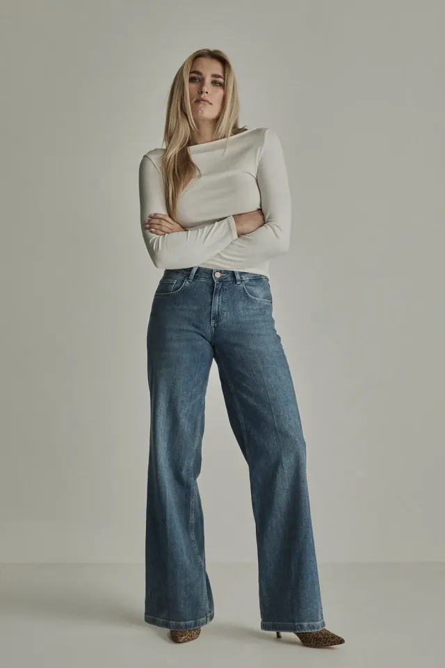 Para Mi Mira jeans Used Air Blue vid høj talje