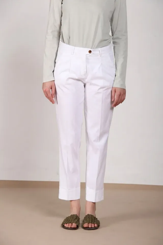 Mason's New York Carrot Sartoriale chino hvid silke