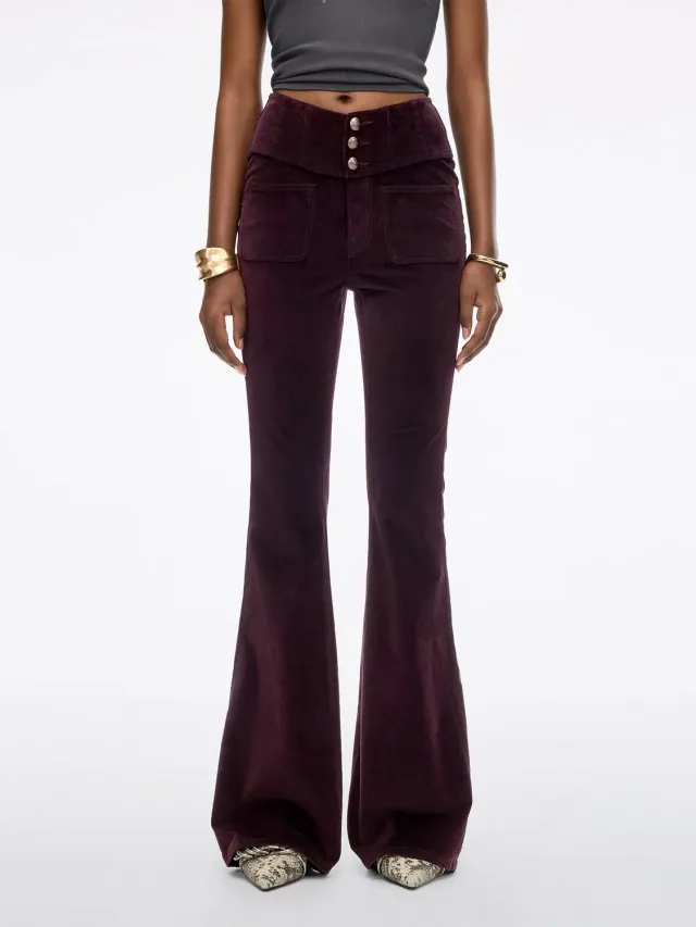 Miss Sixty Glenda Plus 5 flare jeans mørkerød stretch