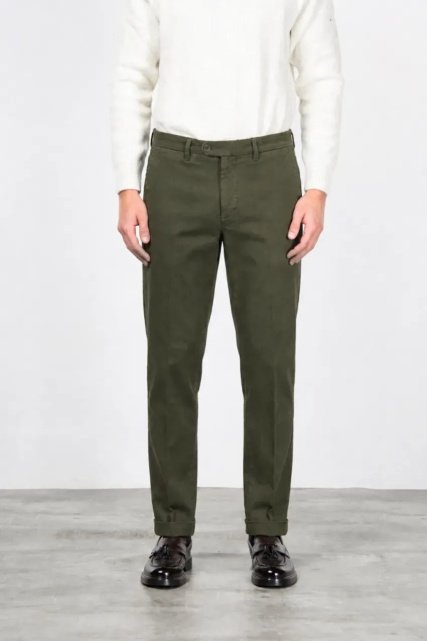 Mason's Square Work chinos mørkegrøn relaxed bull