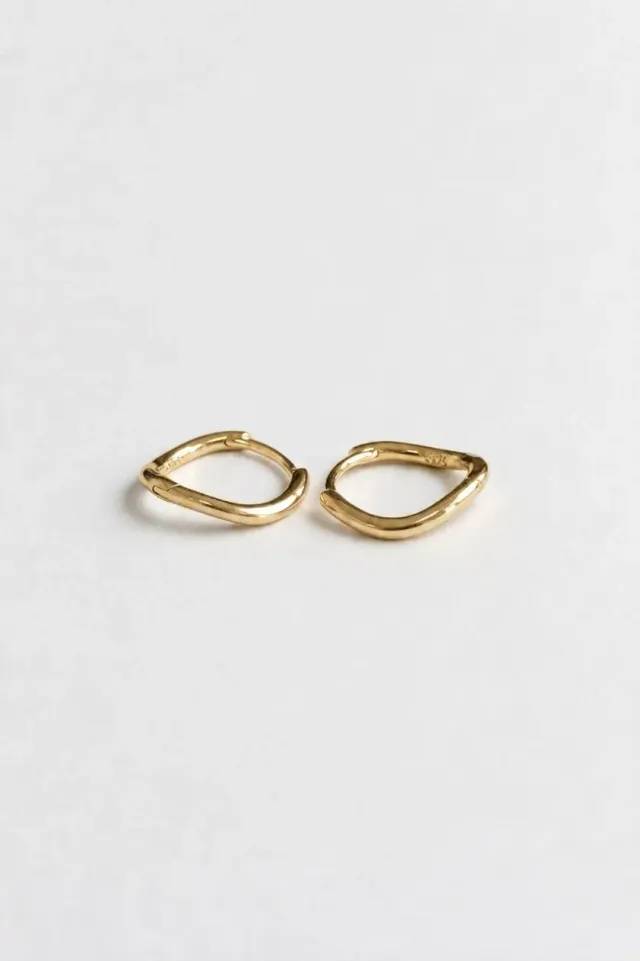 Organsk Minimalist Hoop øreringe guld 1,2 cm