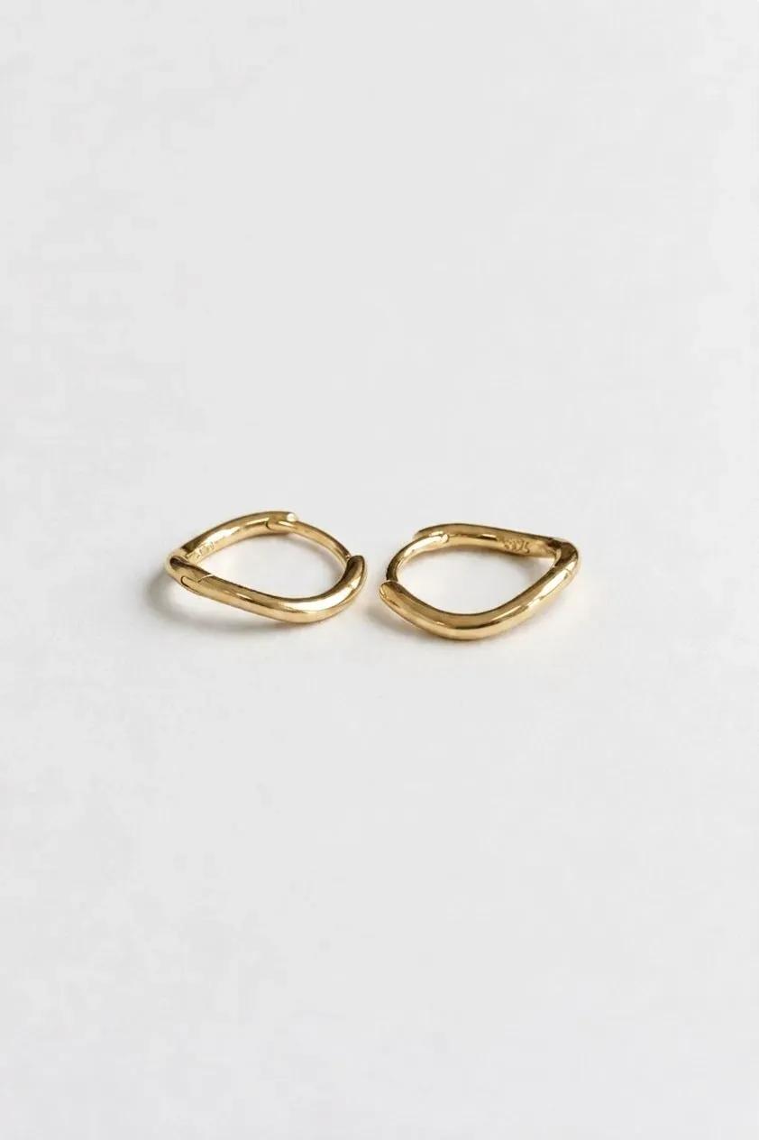 Organsk Minimalist Hoop øreringe guld 1,2 cm