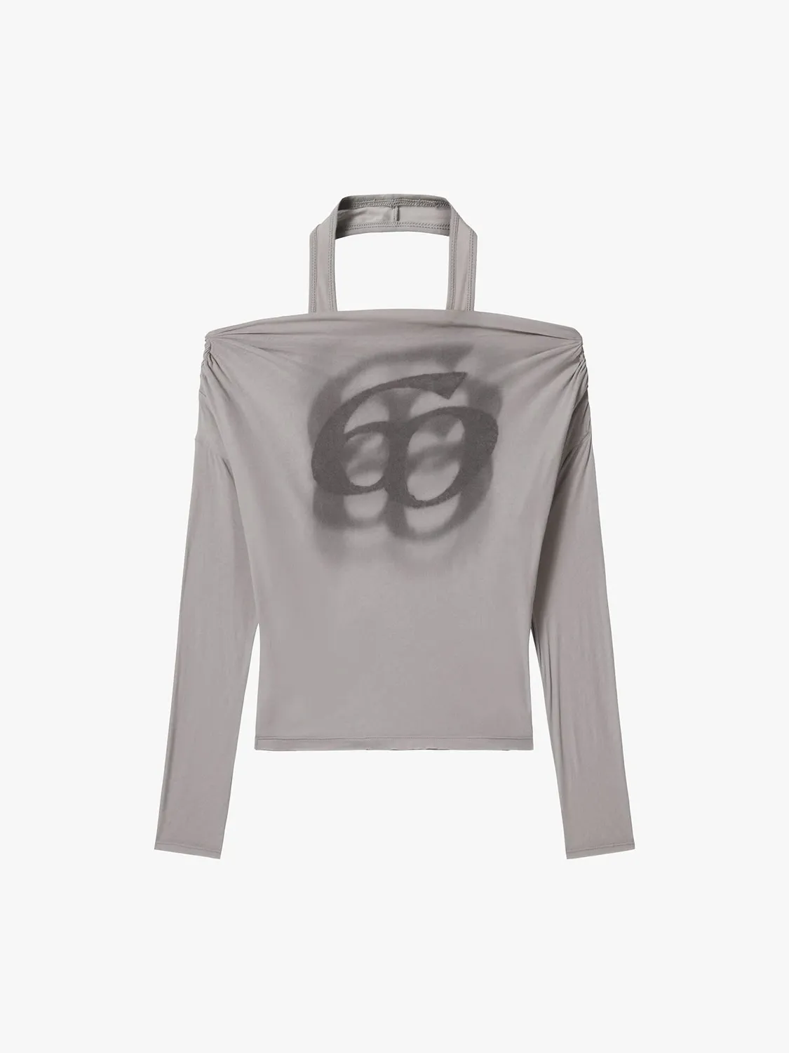 Miss Sixty Logo t-shirt vintage brun off-shoulder
