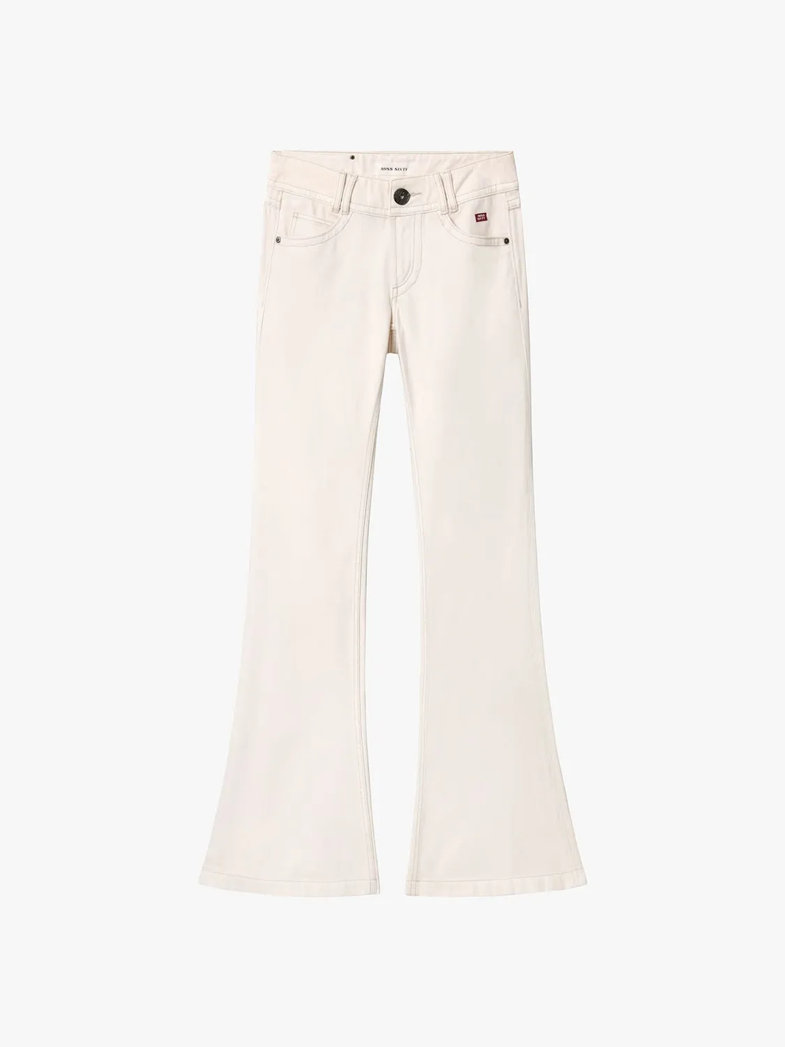 Miss Sixty Flare jeans hvid mellemhøj flap-lommer