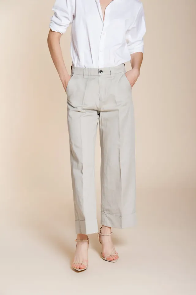 Mason's New York Studio Cropped chino lyseblå hør