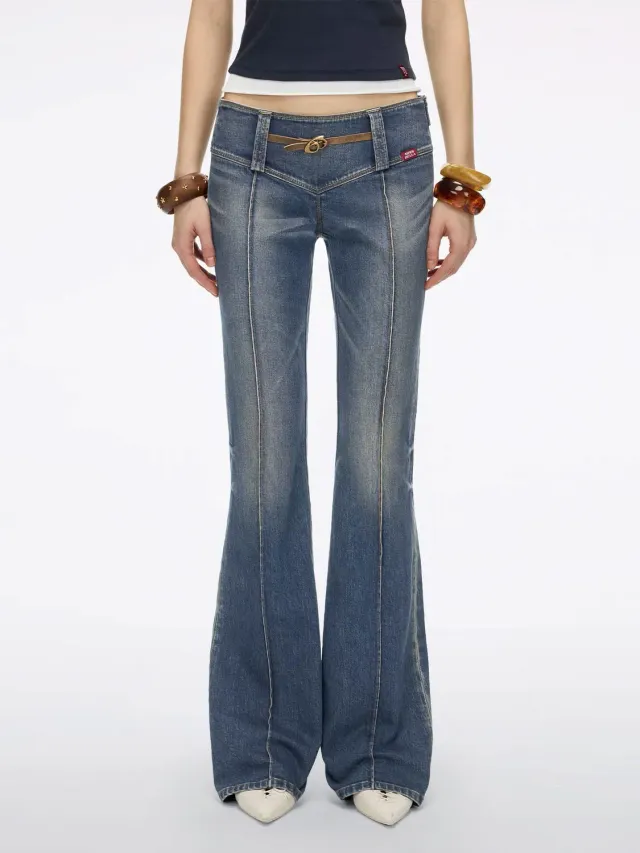 Miss Sixty Bella Slim-Fit Flare jeans blå lav talje