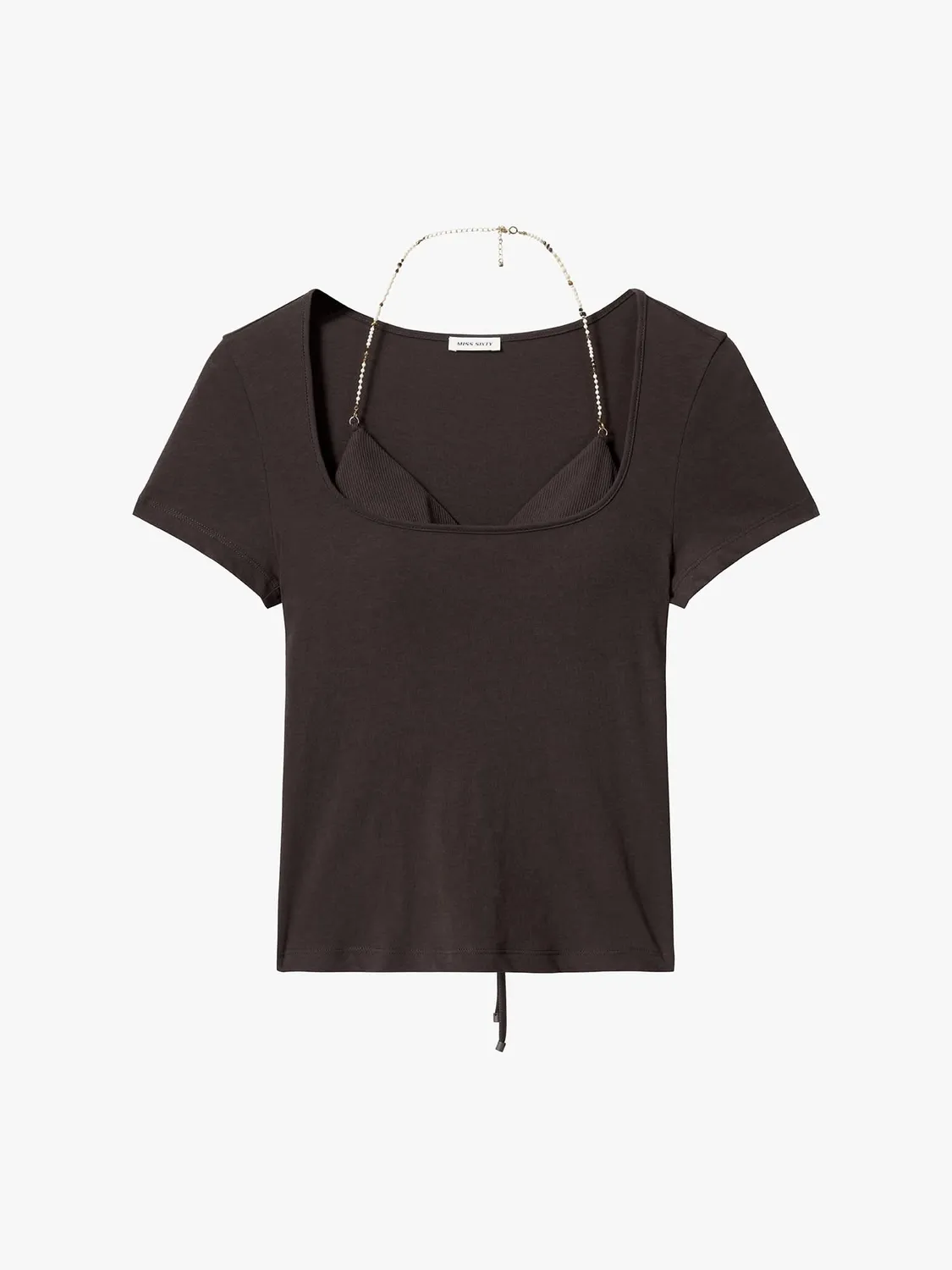Miss Sixty t-shirt dark coffee lag-på-lag kæde