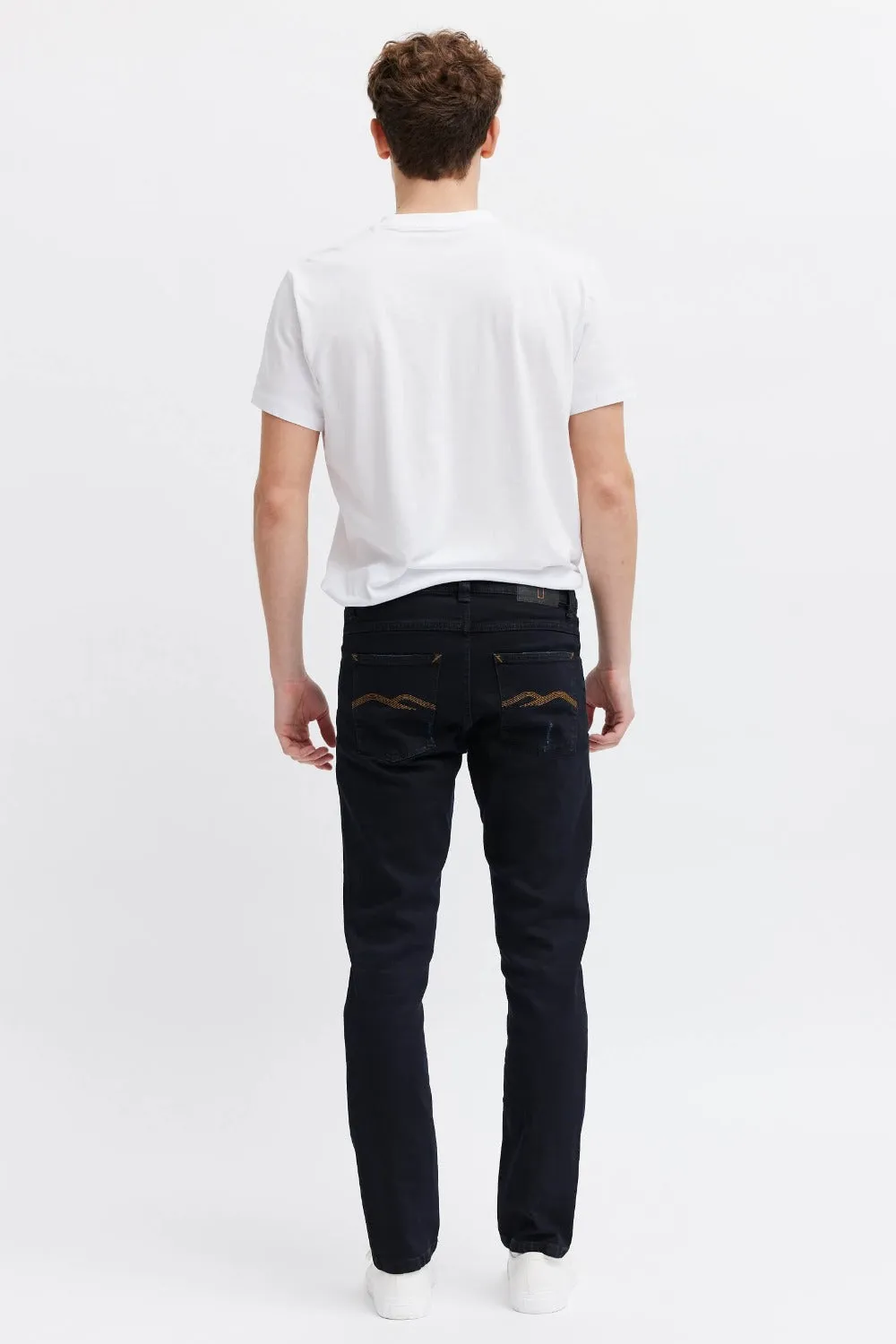 Organsk Atmosphere Black n Gold jeans sort stretch