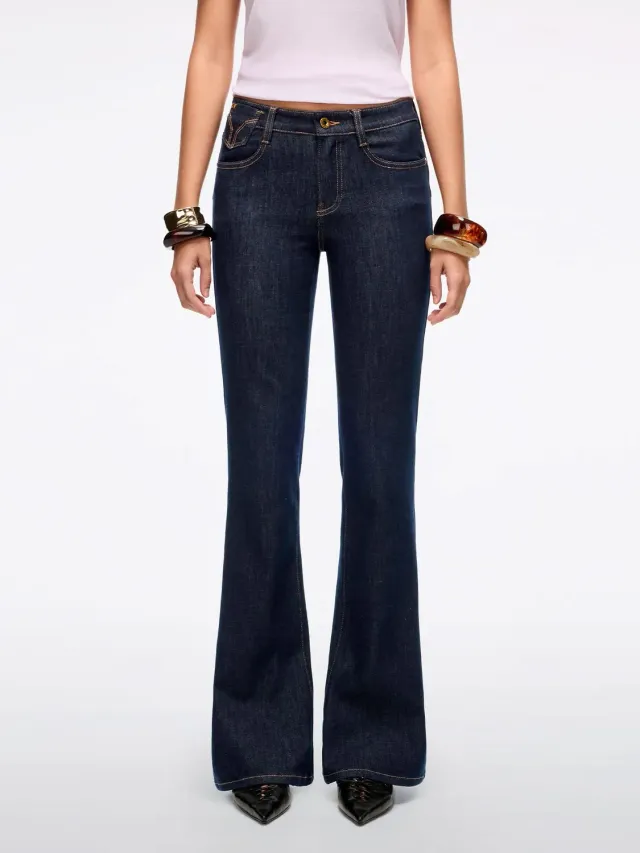 Miss Sixty Magic Plus Flare Jeans Mørkeblå Stretch