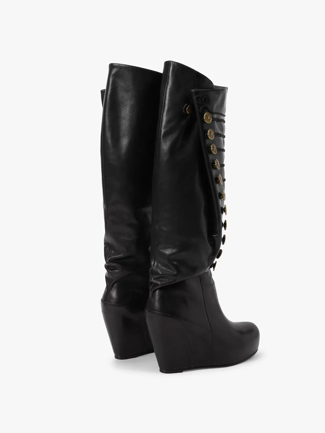 Miss Sixty støvler sort læder kilehæl high-top