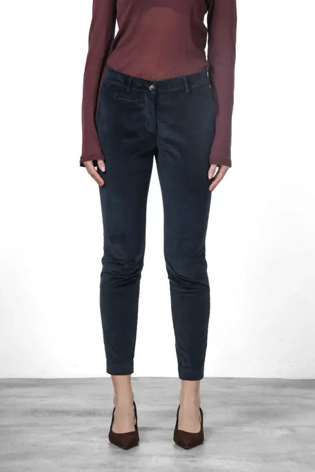 Mason's New York Slim fløjl bukser navy slim cord