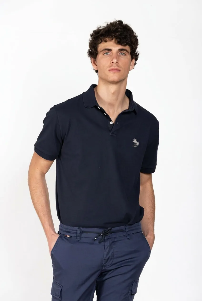 Mason's Leopardi polo navy piqué bomuld