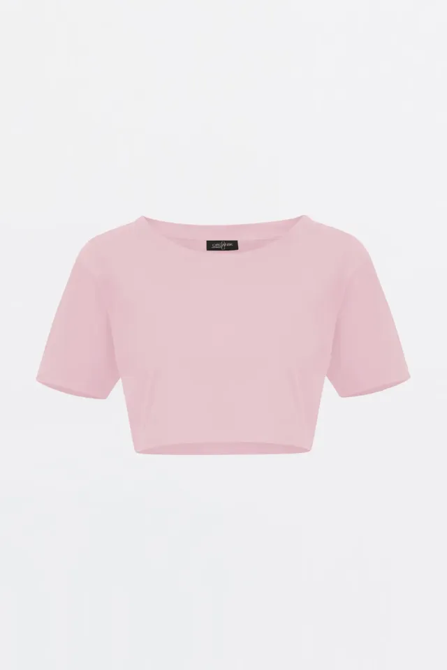 Organsk The Organic Crop Top T-shirt pink økologisk bomuld